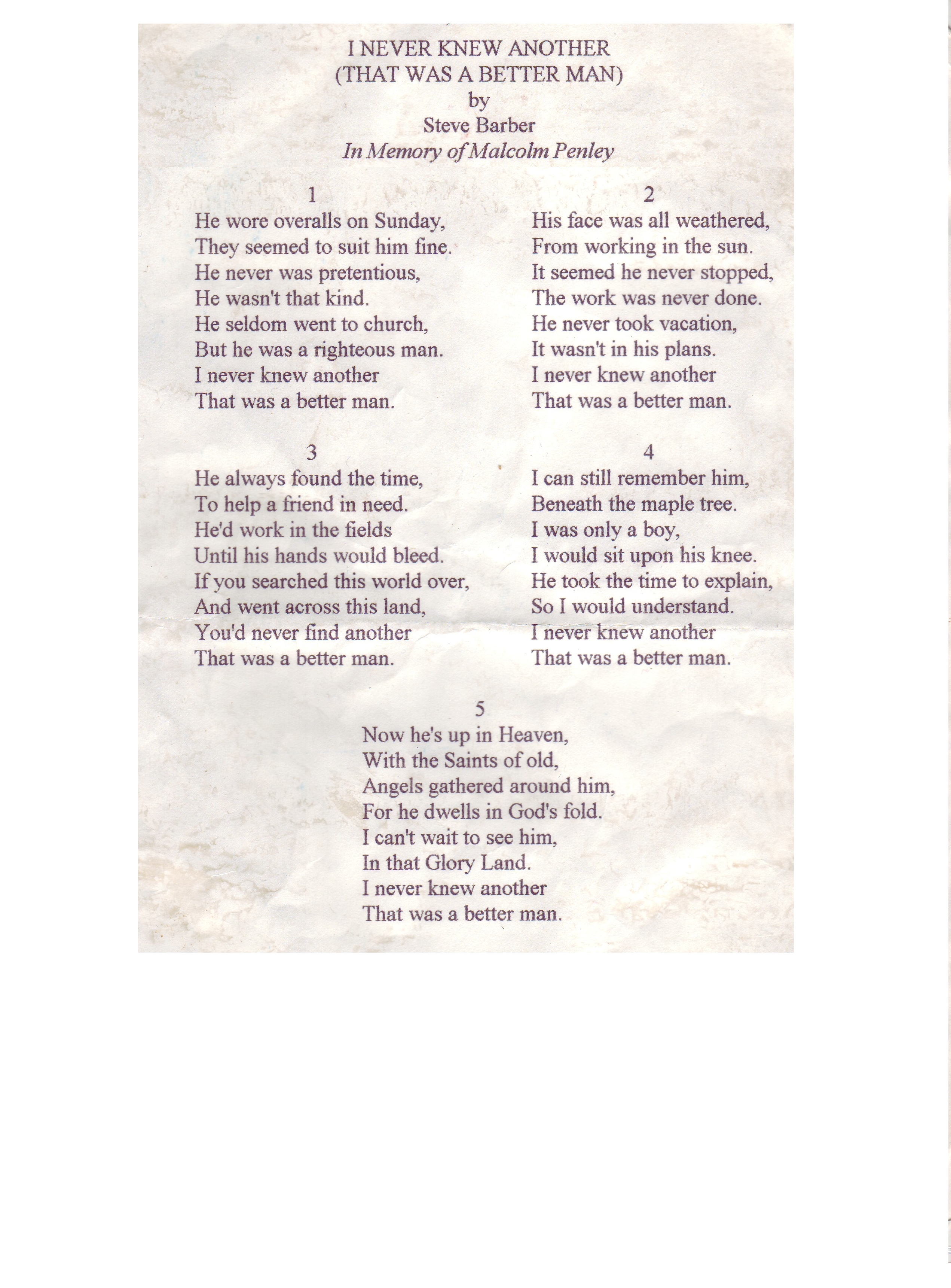 Malcolm's Song